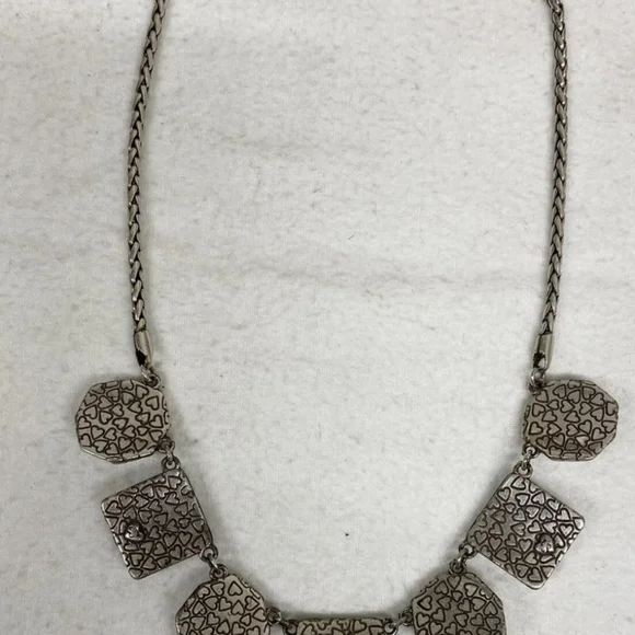 Vintage Brighton Silvertone Statement Necklace 18” Long - Picture 3 of 3